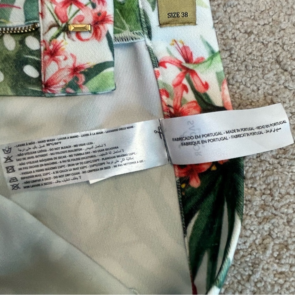 Sacoor Brothers pink green floral flower tropical ankle pants Sz 38 NWT - Picture 7 of 12